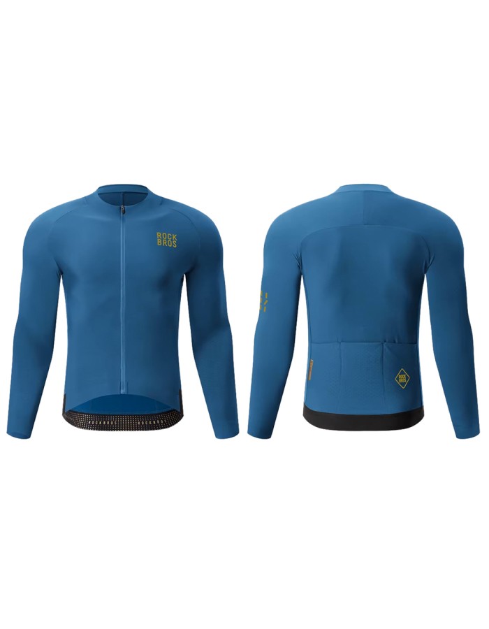 Rockbros YDWT020 Diamond Spring/Autumn/Winter Cycling Jersey Size XL - Blue Rockbros YDWT020 Diamond Spring/Autumn/Winter Cycling Jersey Size XL - Blue