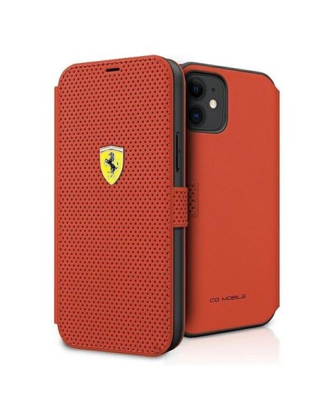 Ferrari FESPEFLBKP12SRE iPhone 12 mini 5.4" red/red book On Track Perforated
