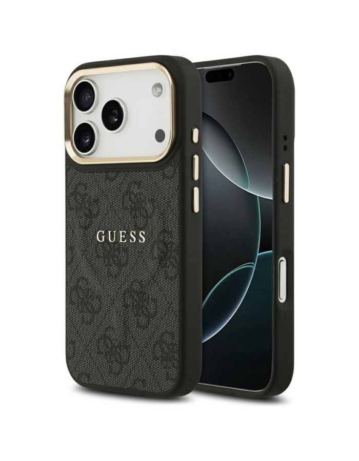 Guess 4G PU Classic Logo MagSafe case for iPhone 17 Pro - black