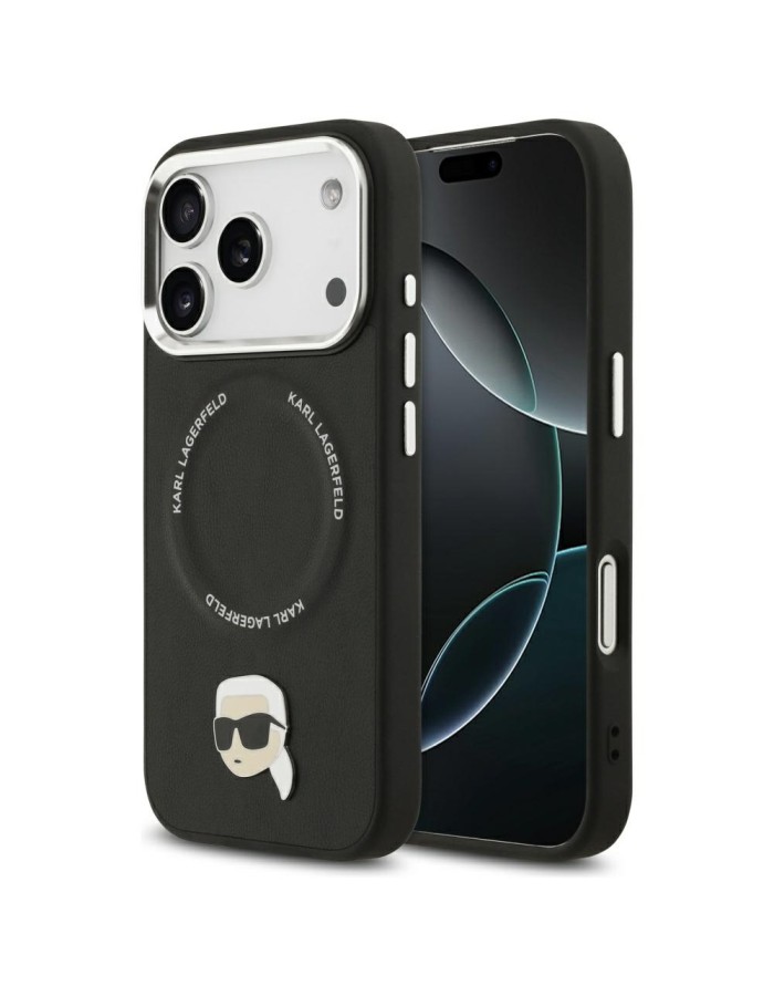 Karl Lagerfeld Karl Pin MagSafe Case for iPhone 17 Pro - Black