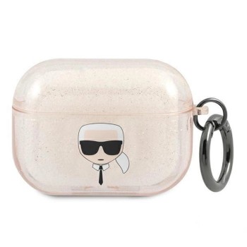 Karl Lagerfeld Glitter Karl&amp;#39;s Head Case for AirPods Pro - Gold