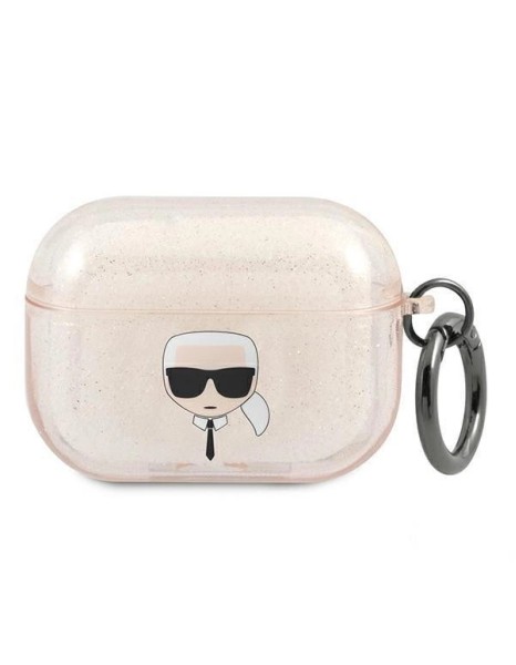 Karl Lagerfeld Glitter Karl&amp;#39;s Head Case for AirPods Pro - Gold