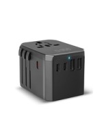 SBS Universal GaN Travel Adapter 70W 3xUSB-C 2xUSB-A with Case - Black
