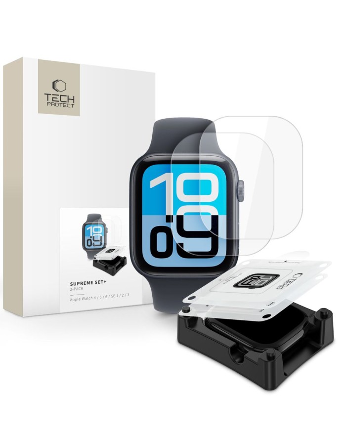 Tech-Protect Supreme Set+ 2-Pack hydrogel foil for Apple Watch 44 mm