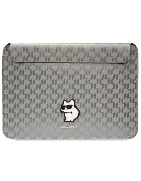 Karl Lagerfeld Saffiano Monogram Choupette case for a 14" laptop - silver