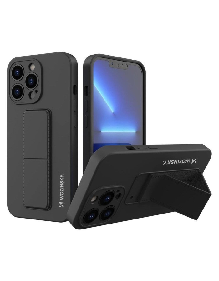 Wozinsky Kickstand Case silicone case with stand iPhone 13 mini black Wozinsky Kickstand Case silicone case with stand iPhone 13 mini black