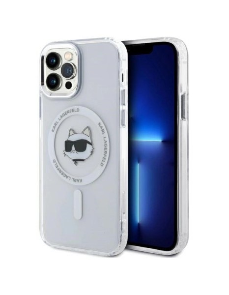 Karl Lagerfeld IML Metal Choupette Head MagSafe iPhone 12 Case - White