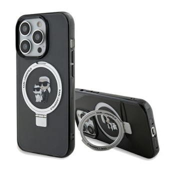 Karl Lagerfeld Ring Stand Karl&amp;Choupette MagSafe case for iPhone 13 Pro Max - black