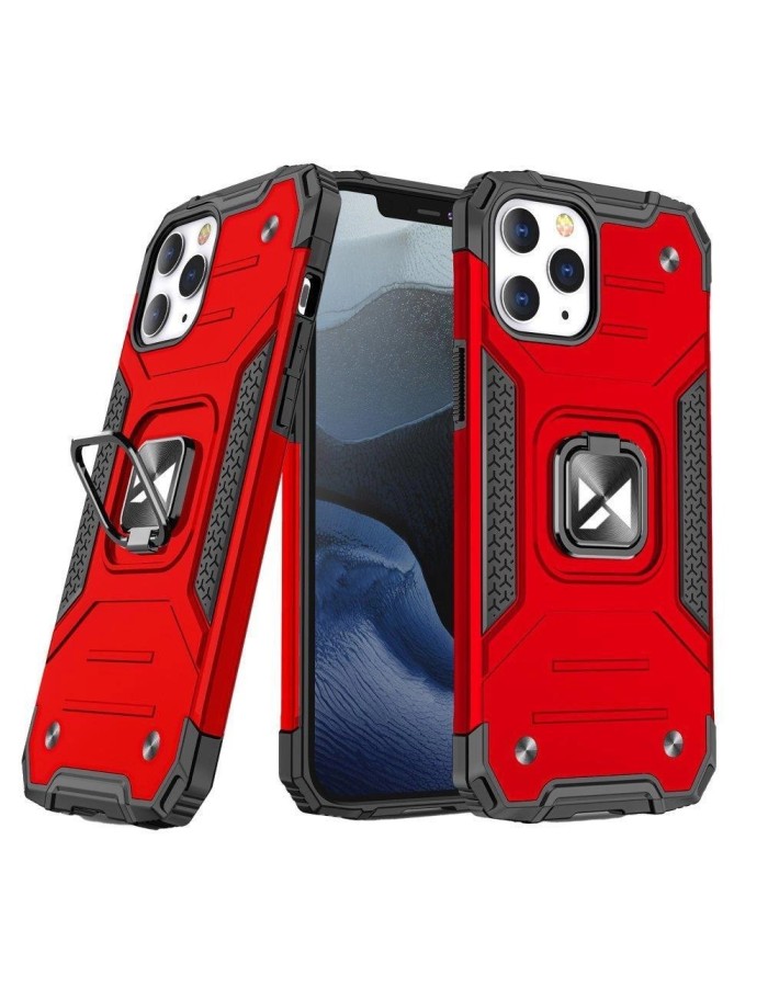 Wozinsky Ring Armor case for iPhone 14 Pro armored cover magnetic holder ring red