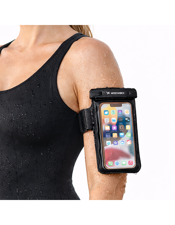 Wozinsky WWE-01 waterproof case with PVC armband - black