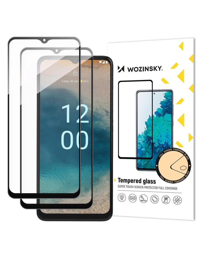 Wozinsky Full Glue Tempered Glass 2x Tempered Glass For Nokia G22 9H Full Screen Full Cover With Black Frame Wozinsky Full Glue Tempered Glass 2x Tempered Glass For Nokia G22 9H Full Screen Full Cover With Black Frame