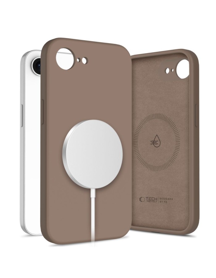 Tech-Protect Silicone MagSafe Case for iPhone 16e / 17e - Brown