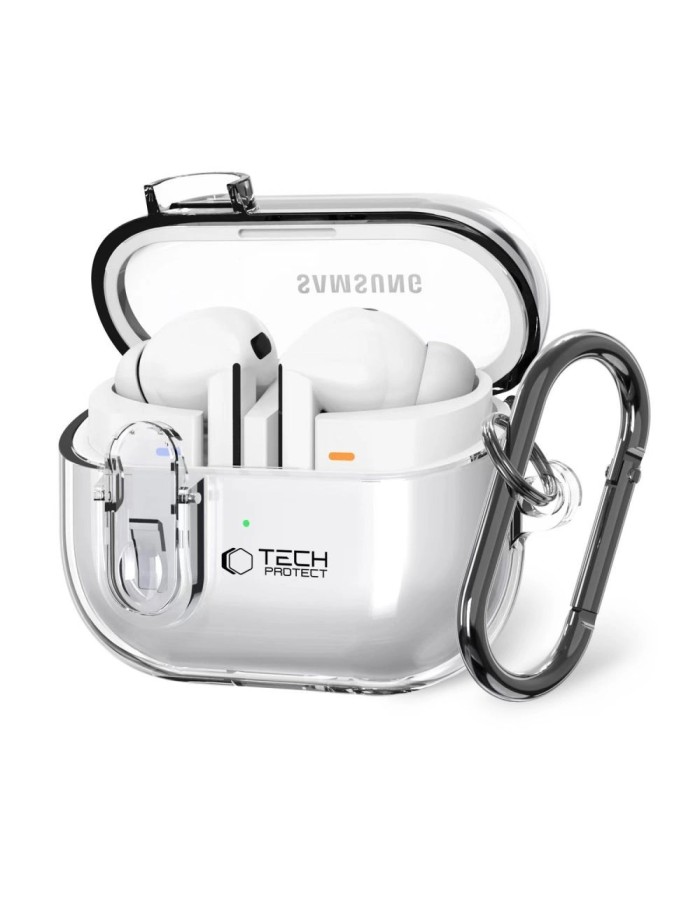 Tech-Protect FlexAir Case with Carabiner for Samsung Galaxy Buds 3 / 3 Pro - Transparent
