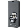 Karl Lagerfeld KLBKP14SSANKCPG iPhone 14 6.1" bookcase silver/silver Saffiano Karl &amp;amp; Choupette