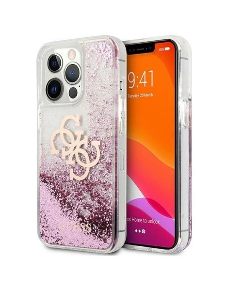 Guess GUHCP13XLG4GPI iPhone 13 Pro Max 6.7" pink/pink hardcase 4G Big Liquid Glitter Guess GUHCP13XLG4GPI iPhone 13 Pro Max 6.7" pink/pink hardcase 4G Big Liquid Glitter
