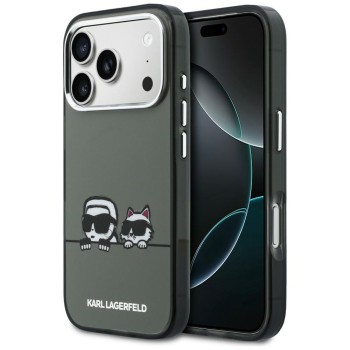 Karl Lagerfeld IML Karl &amp;amp; Choupette Peekaboo Logo MagSafe Case for iPhone 17 Pro - Black