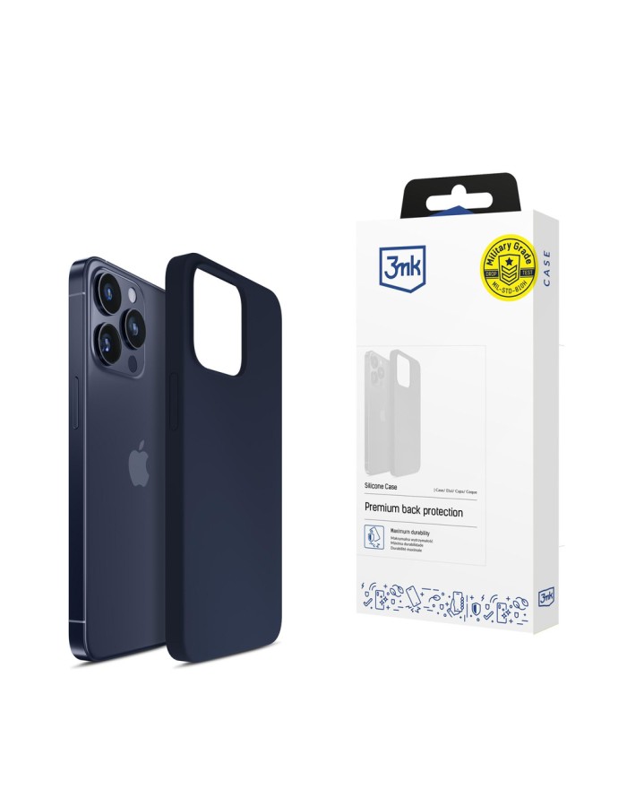 3mk Silicone Case for iPhone 16 Pro Max - Navy Blue