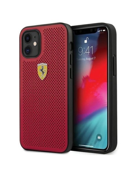 Ferrari FESPEHCP12SRE iPhone 12 mini 5.4" red/red hardcase On Track Perforated