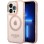 Guess GUHMP14XHTCMP iPhone 14 Pro Max 6.7" pink/pink hard case Gold Outline Translucent MagSafe