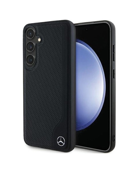 Mercedes Leather Debossed Line MagSafe case for Samsung Galaxy S24 - black Mercedes Leather Debossed Line MagSafe case for Samsung Galaxy S24 - black