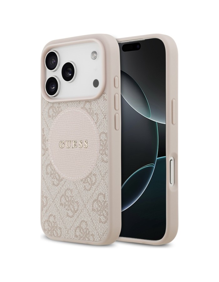 Guess 4G Circle Classic Logo MagSafe Case for iPhone 17 Pro - Pink