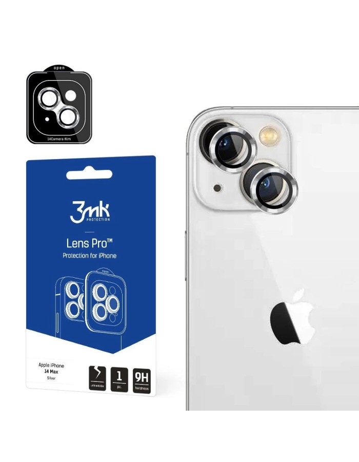 Camera glass for iPhone 14 Plus 9H for 3mk Lens Protection Pro series lens - silver Camera glass for iPhone 14 Plus 9H for 3mk Lens Protection Pro series lens - silver