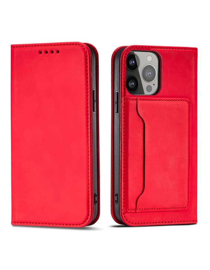Magnet Card Case case for iPhone 14 Pro flip cover wallet stand red Magnet Card Case case for iPhone 14 Pro flip cover wallet stand red