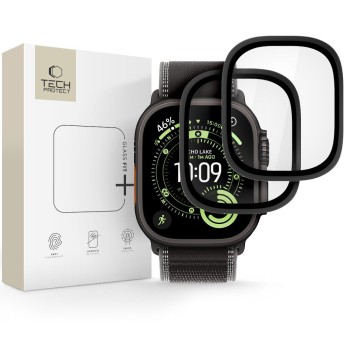 Tech-Protect 2-pack tempered glass for Apple Watch Ultra 49mm - black Tech-Protect 2-pack tempered glass for Apple Watch Ultra 49mm - black