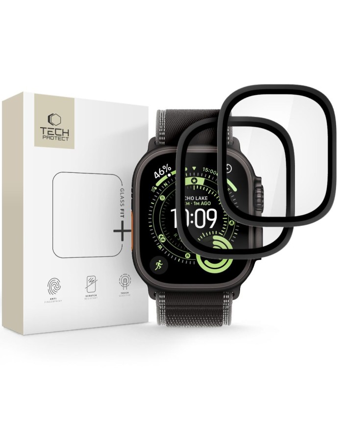 Tech-Protect 2-pack tempered glass for Apple Watch Ultra 49mm - black Tech-Protect 2-pack tempered glass for Apple Watch Ultra 49mm - black