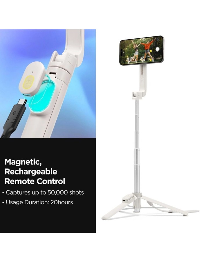 Selfie stick Spigen S571W MagSafe Bluetooth with tripod - beige