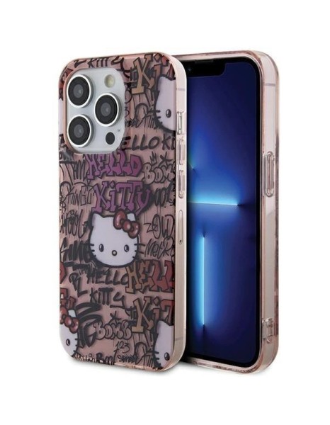 Hello Kitty IML Tags Graffiti case for iPhone 13 Pro Max - pink Hello Kitty IML Tags Graffiti case for iPhone 13 Pro Max - pink