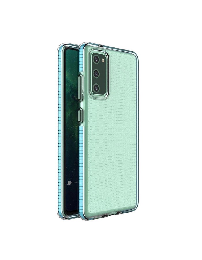 Spring Case clear TPU gel protective cover with colorful frame for Samsung Galaxy A72 4G light blue Spring Case clear TPU gel protective cover with colorful frame for Samsung Galaxy A72 4G light blue