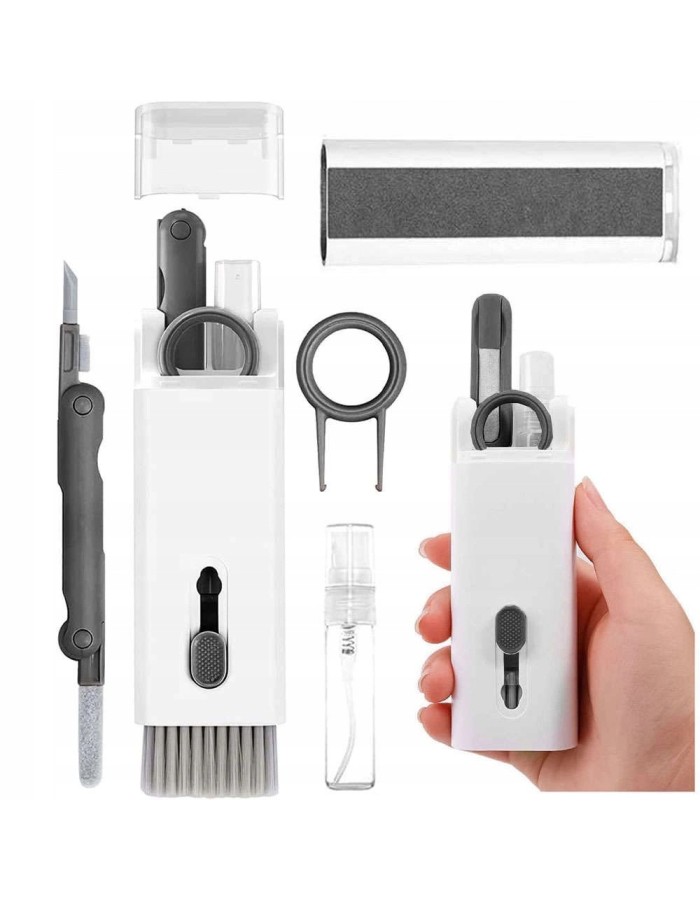 Multifunctional 7in1 cleaning set for headphones and keyboard - gray Multifunctional 7in1 cleaning set for headphones and keyboard - gray