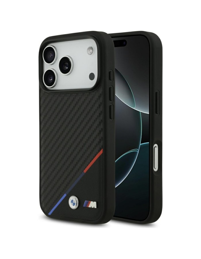 BMW M Carbon Tricolor Line MagSafe Case for iPhone 17 Pro - Black BMW M Carbon Tricolor Line MagSafe Case for iPhone 17 Pro - Black