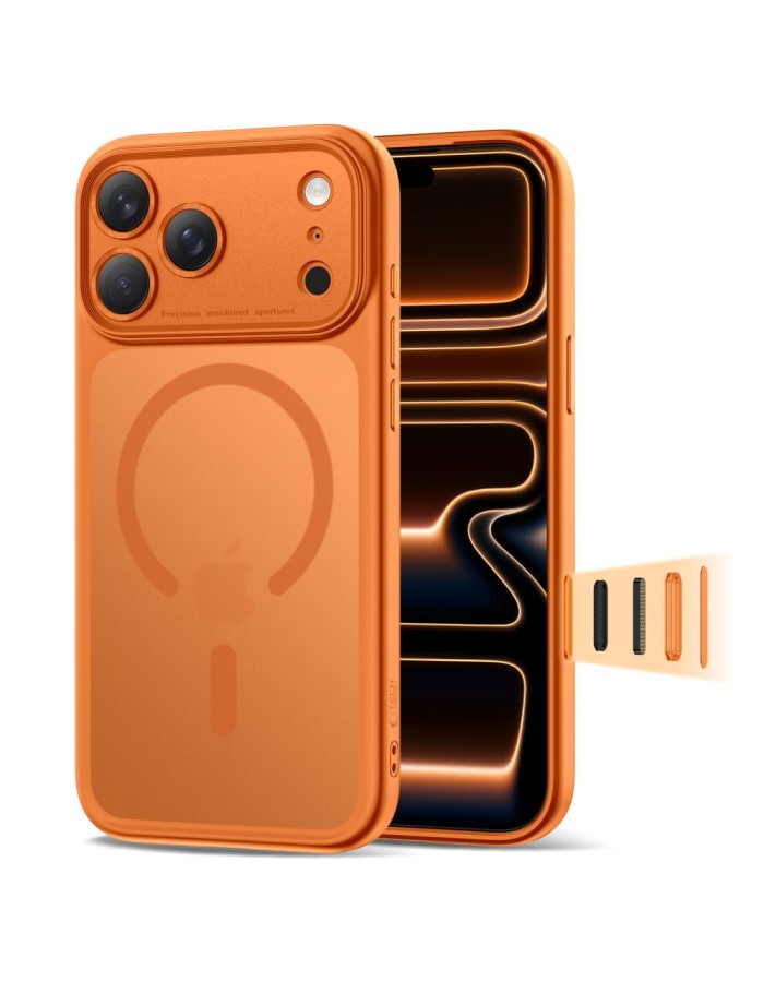 Tech-Protect Magpeak Magsafe CC Case for iPhone 17 Pro Max - Matte Orange Tech-Protect Magpeak Magsafe CC Case for iPhone 17 Pro Max - Matte Orange