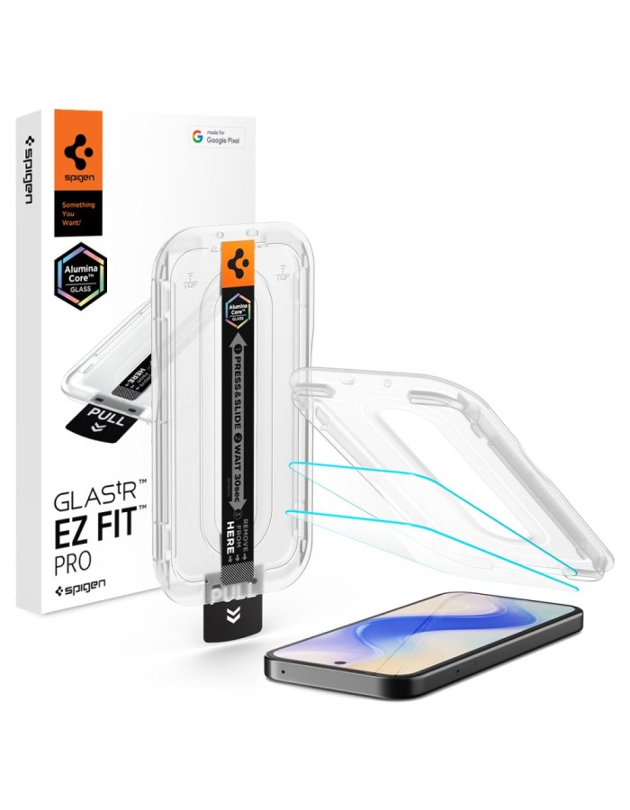 Spigen Glas.tR EZ Fit Pro 2-Pack Tempered Glass Screen Protector for Google Pixel 10A