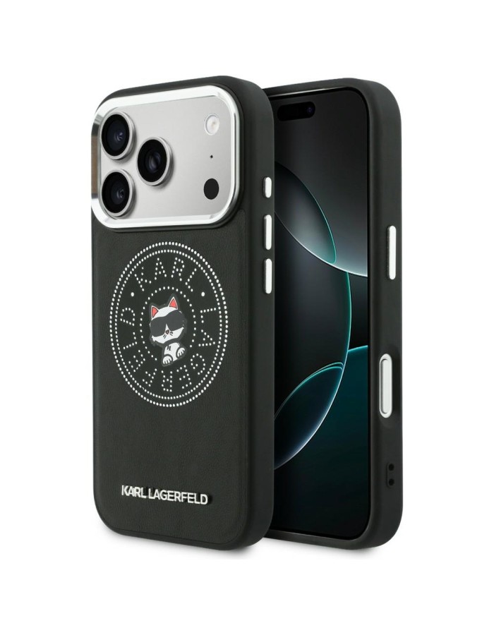 Karl Lagerfeld Point &amp;amp; Choupette Sketch MagSafe Case for iPhone 17 Pro Max - Black