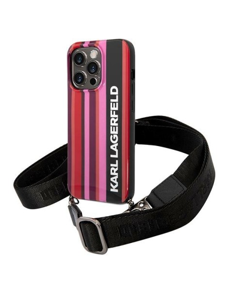Karl Lagerfeld KLHCP14XSTSTP iPhone 14 Pro Max 6.7 "hardcase pink / pink Color Stripes Strap