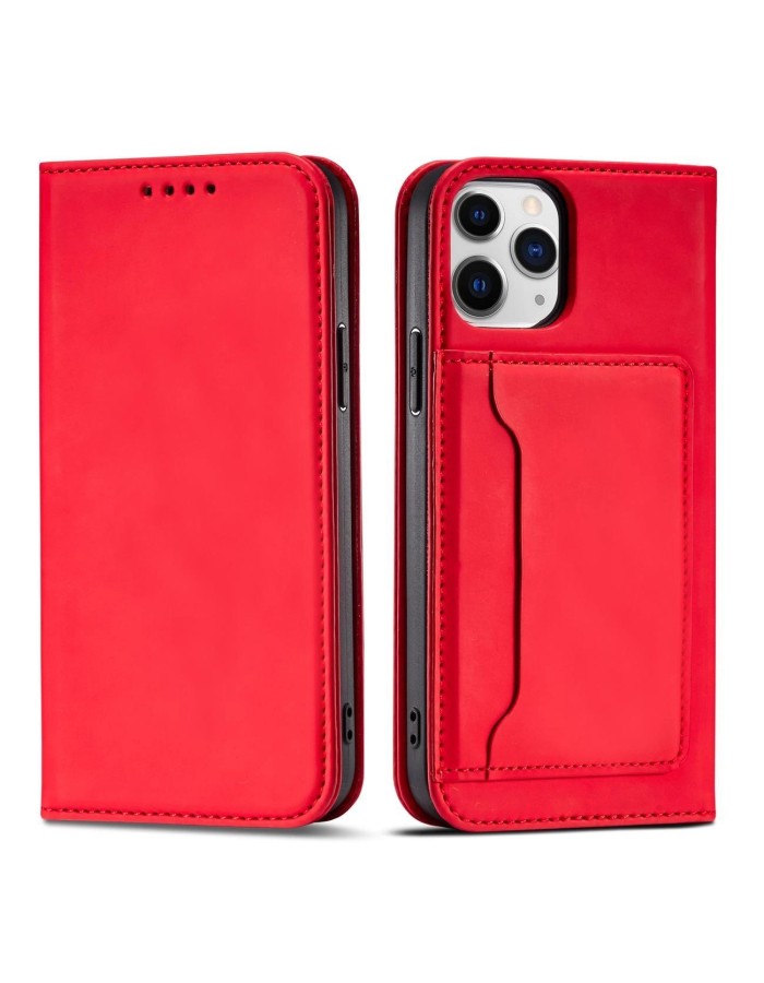 Magnet Card Case for iPhone 12 Pro Pouch Card Wallet Card Holder Red Magnet Card Case for iPhone 12 Pro Pouch Card Wallet Card Holder Red
