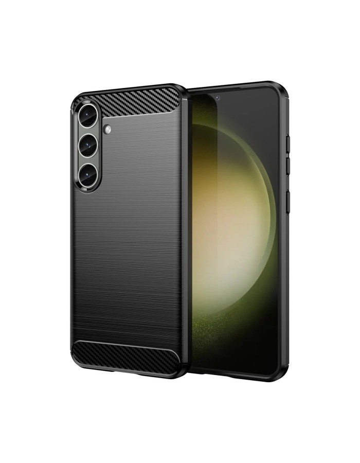 Case for Carbon Case Samsung Galaxy S24+ flexible silicone carbon cover - black Case for Carbon Case Samsung Galaxy S24+ flexible silicone carbon cover - black