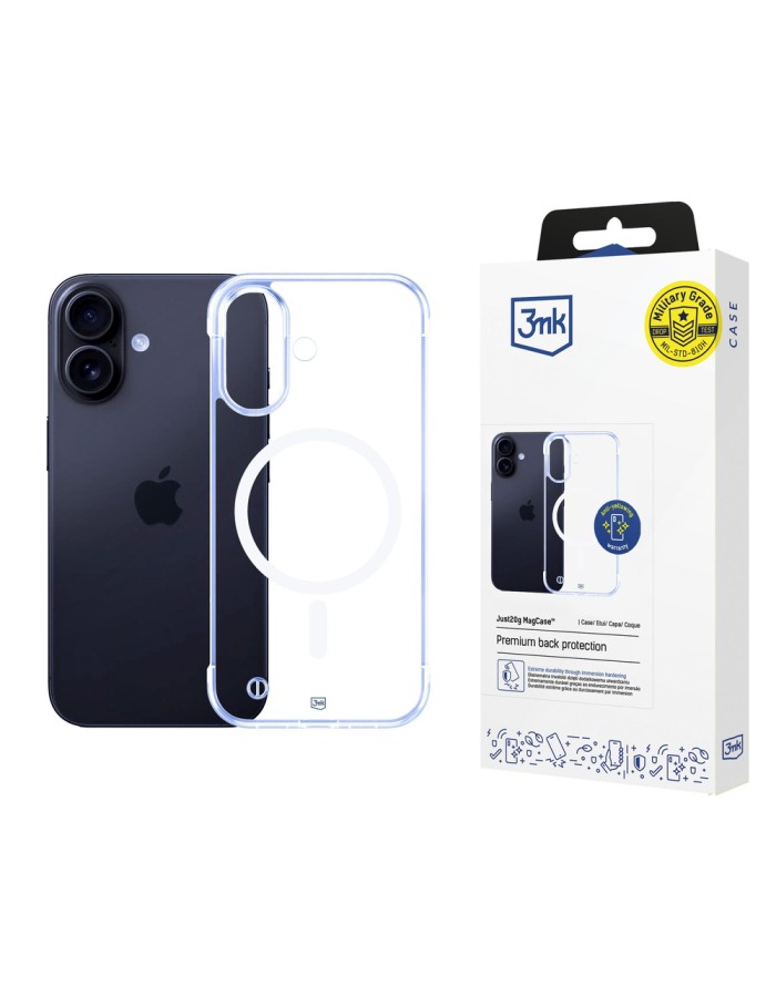 3mk Just20g MagCase for iPhone 16 - transparent