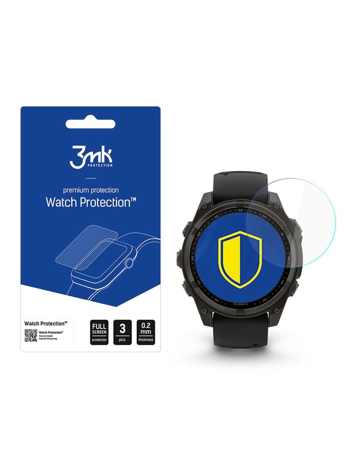 Hybrid Glass 3mk Watch Protection FlexibleGlass for Garmin Fenix ​​8 Solar/Sapphire 47mm