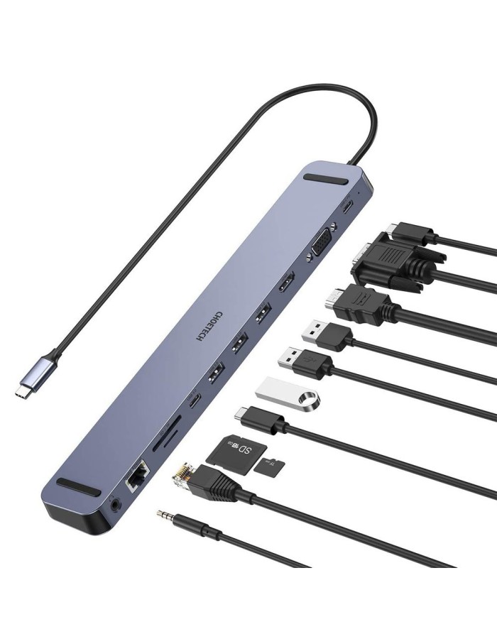 Choetech docking station multifunctional adapter HUB USB Typ C 11in1 100W PD gray (HUB-M20) Choetech docking station multifunctional adapter HUB USB Typ C 11in1 100W PD gray (HUB-M20)