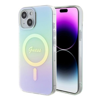 Guess GUHMP15SHITSQ iPhone 15 6.1" turquoise/turquoise hardcase IML Iridescent MagSafe Guess GUHMP15SHITSQ iPhone 15 6.1" turquoise/turquoise hardcase IML Iridescent MagSafe