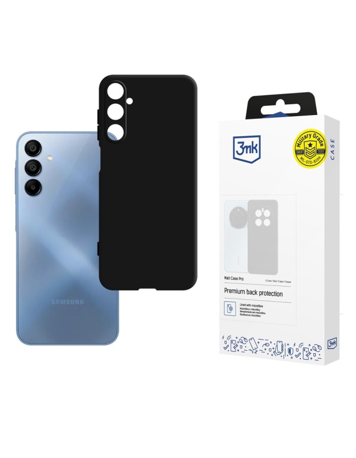 3mk Matt Case Pro for Samsung Galaxy A15 5G - Matte Black