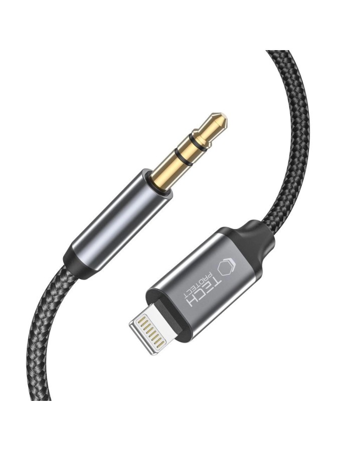 Tech-Protect UltraBoost audio Lightning / mini jack 3.5mm cable 1m - black Tech-Protect UltraBoost audio Lightning / mini jack 3.5mm cable 1m - black
