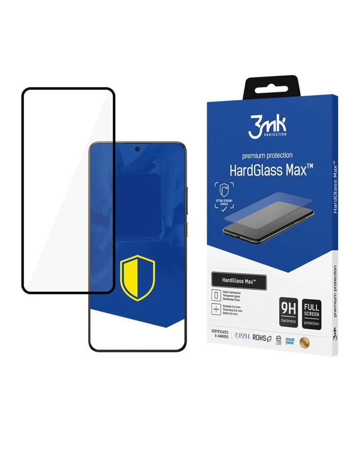 Tempered glass 3mk HardGlass Max Black for Xiaomi Poco X7 Pro Tempered glass 3mk HardGlass Max Black for Xiaomi Poco X7 Pro