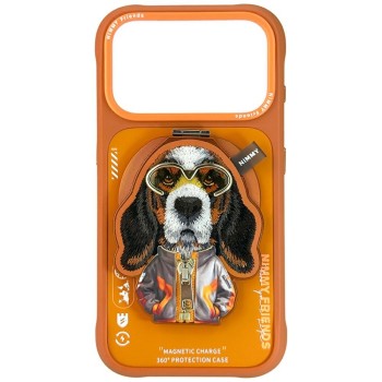 Nimmy Cool&Cute 2.0 Dog Case for iPhone 17 Pro with Magnetic Hanger - Orange Nimmy Cool&Cute 2.0 Dog Case for iPhone 17 Pro with Magnetic Hanger - Orange