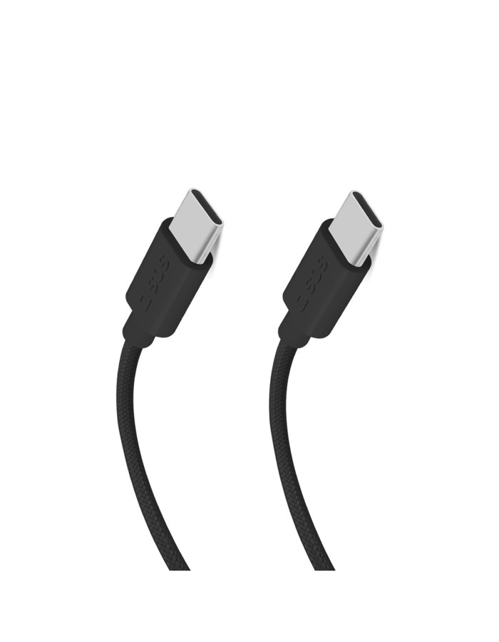 SBS TECABLETISSUETCK USB-C - USB-C 1.5m 60W braided cable - black
