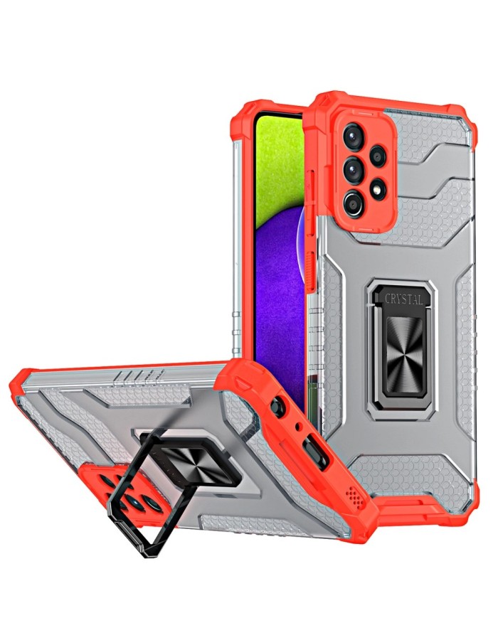 Crystal Ring Case Kickstand Tough Rugged Cover for Samsung Galaxy A72 4G red Crystal Ring Case Kickstand Tough Rugged Cover for Samsung Galaxy A72 4G red